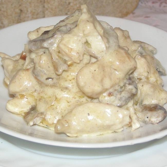 Fricassee s šampinjoni