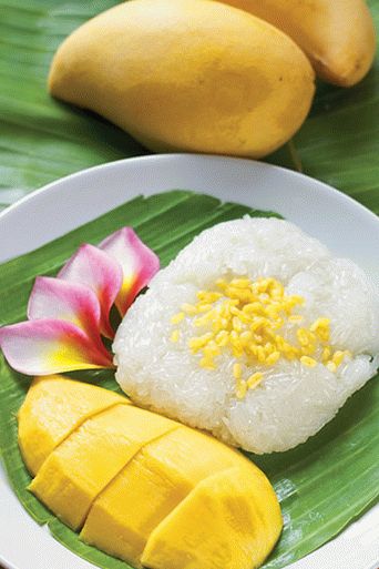 Foto sladka sladica lepljivega kokosovega riža
